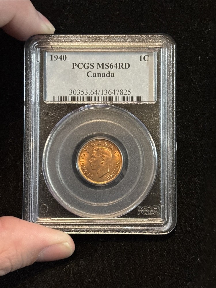 1940 Canada Penny Uncirculated Pcgs Ms64 Red Small Cent