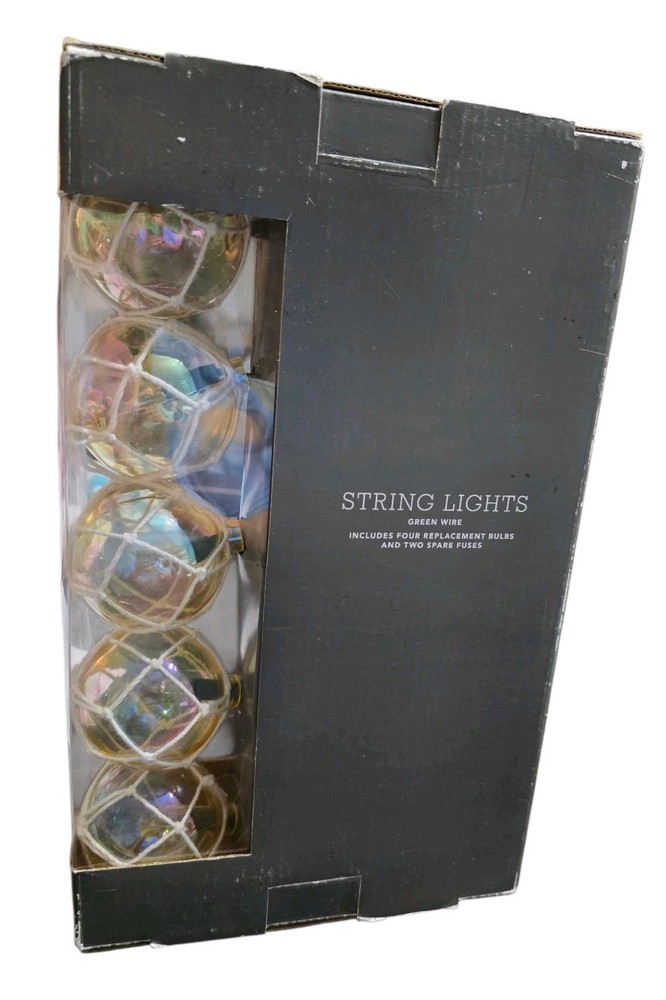 Threshold String Lights 10ct Weather Resistant Outdoor Macrame Globe Prism Color