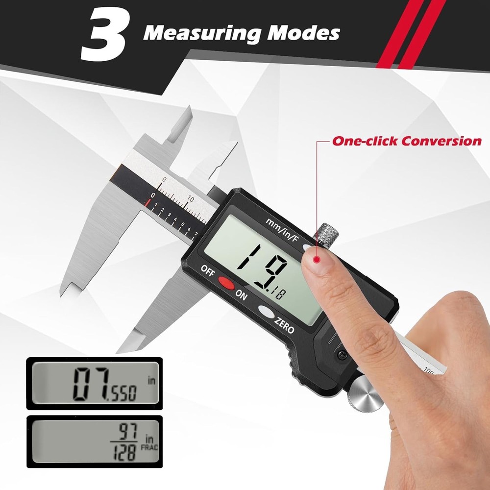 0-6” Digital Measuring Caliper with Auto-Off & Low Battery Warning - Gift Ready!