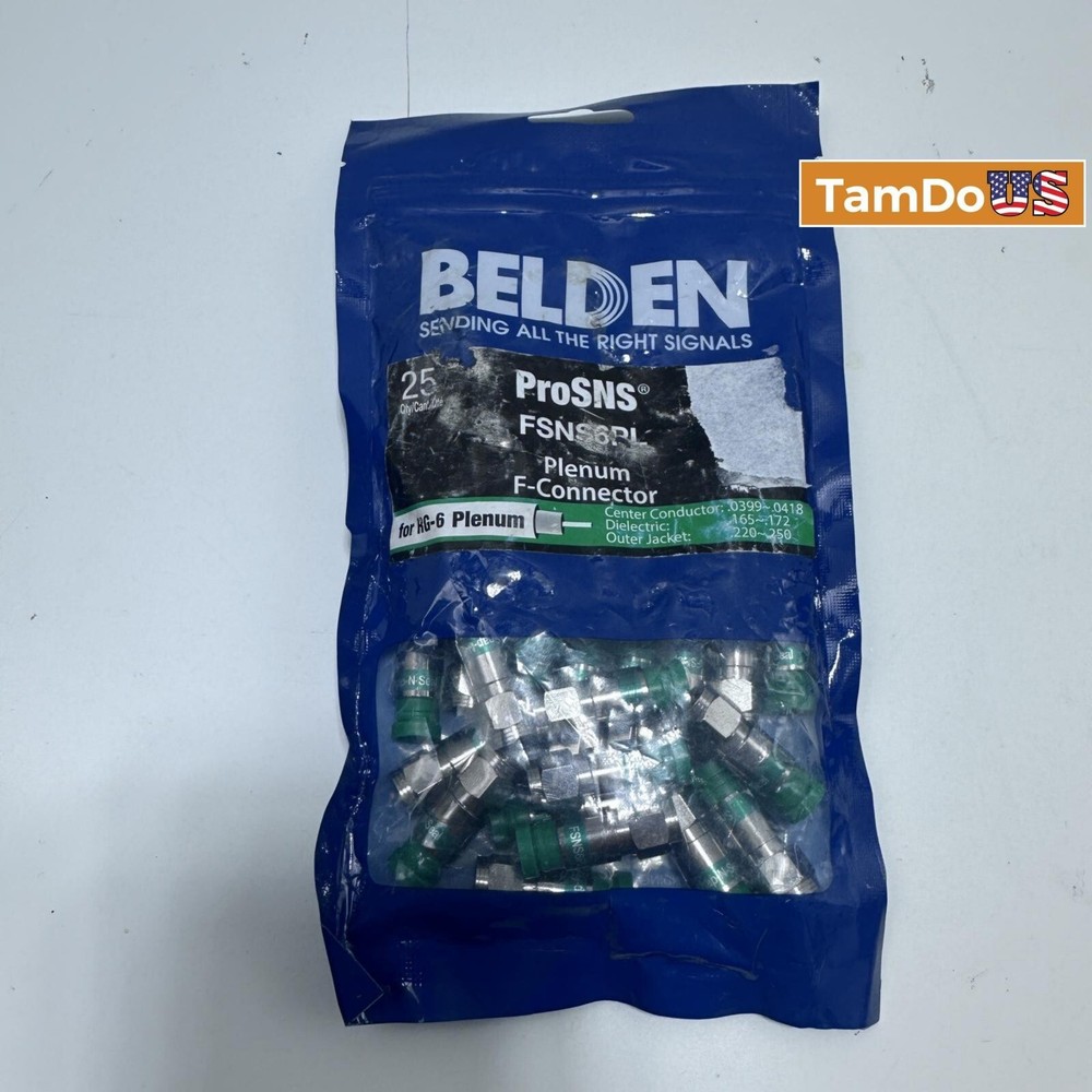 Belden ProSNS FSNS6PL Plenum F-Connector for RG-6 Plenum 25-pack