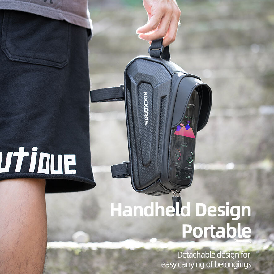 ROCKBROS Cycling Bike Front Frame Bag Waterproof Touch Screen Top Tube Phone Bag