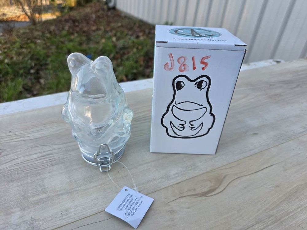 Frog Glass Jar Air Tight Container White