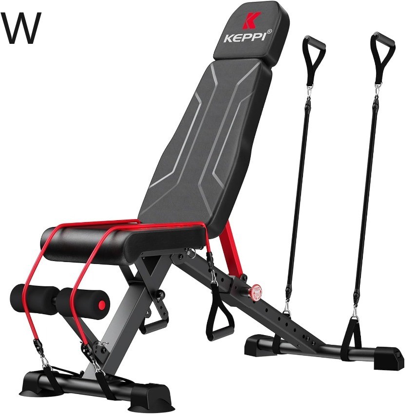 Keppi 900LB Weight Bench, Adjustable Foldable Workout Bench Press W