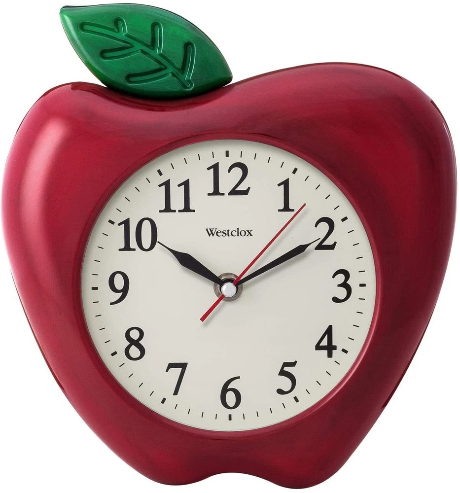 10" 3-Dimensional Apple Wall Clock- Model #38038A