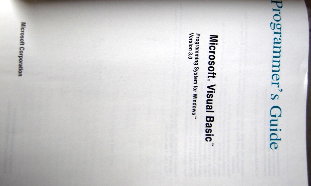 Microsoft Visual Basic Set of 2 Manuals