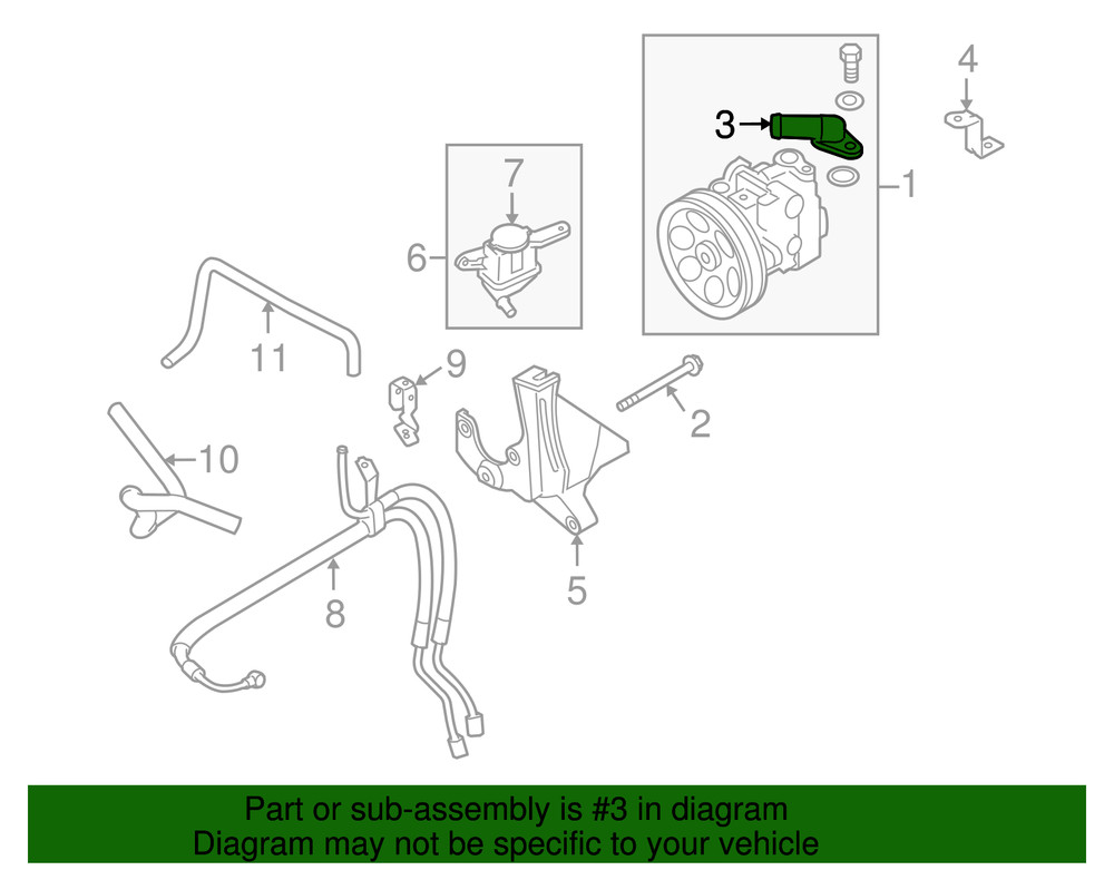Genuine Subaru Power Steering Pump Connector 34431ae030
