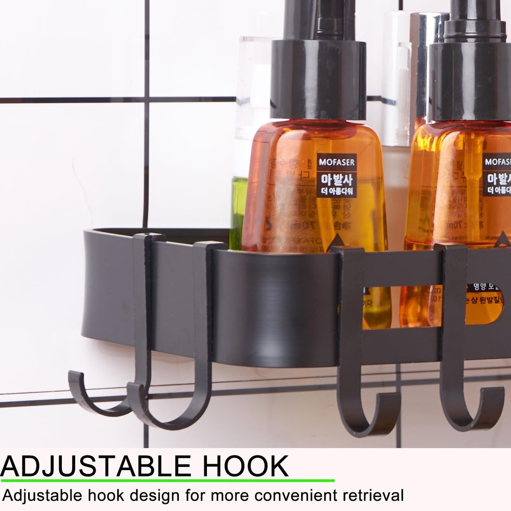 Corner Shower Shelf Ultimate Durability & Easy Installation Black DUKU007