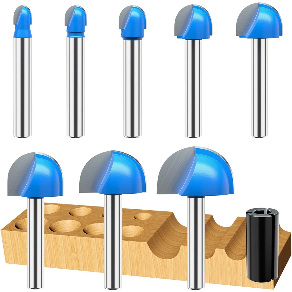 Vipbhtool Cove Box Router Bit Set Solid Carbide Double Flute Core Box Round N...