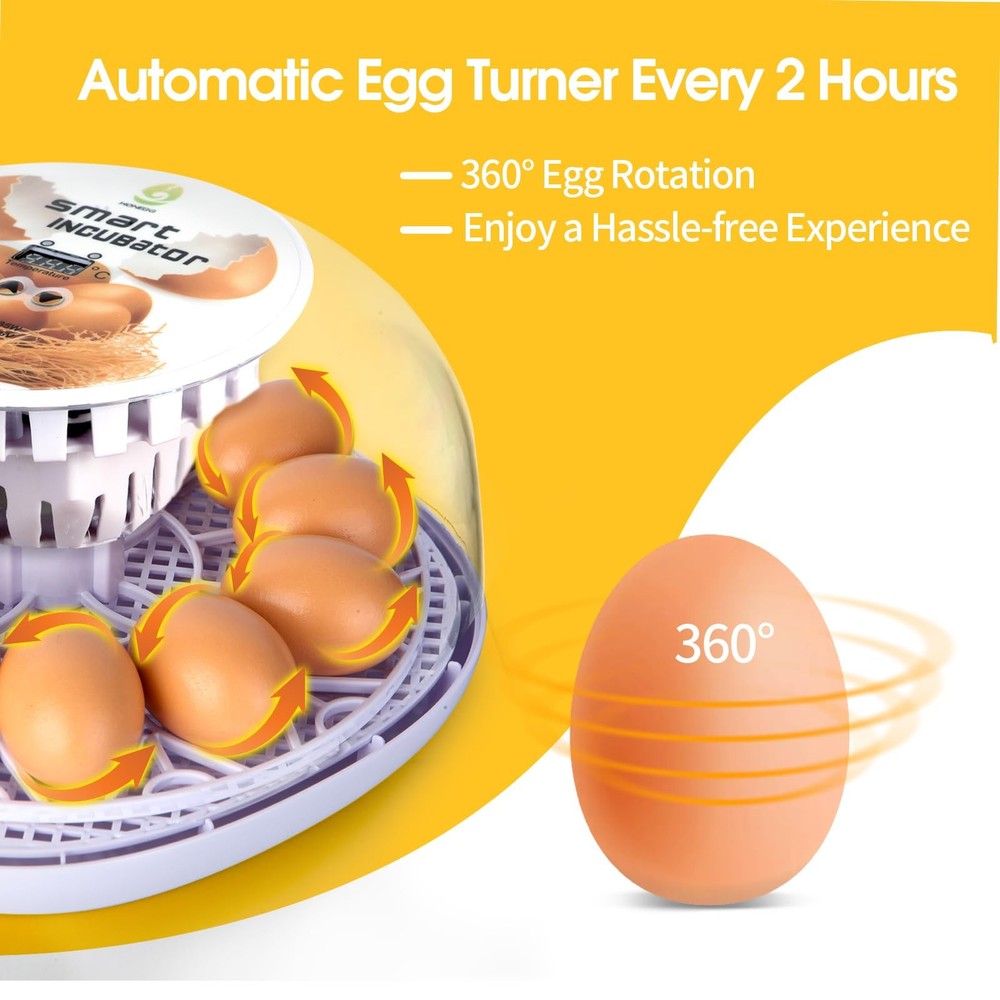 ZEMIRO CHARGE 12 Eggs Incubator for Hatching Eggs with Automatic Egg Turner