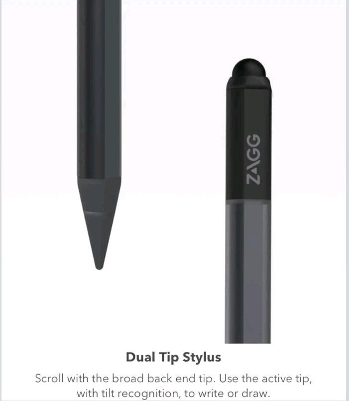 ZAGG Pro Stylus with Active & Capacitive Tips, Palm Rejection, Tilt Recognition,