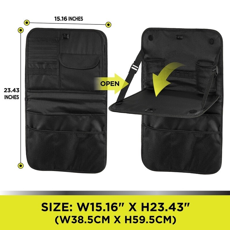 Multi-Pocket Car Backseat Organizer W/ Adjustable Desk Function Universal Fit US