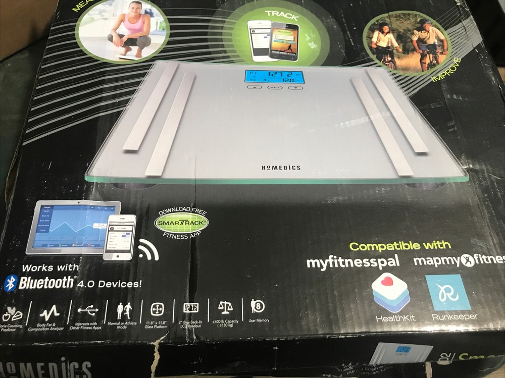 Homedics 902 Bluetooth Smart Scale Many Many Features Open Box