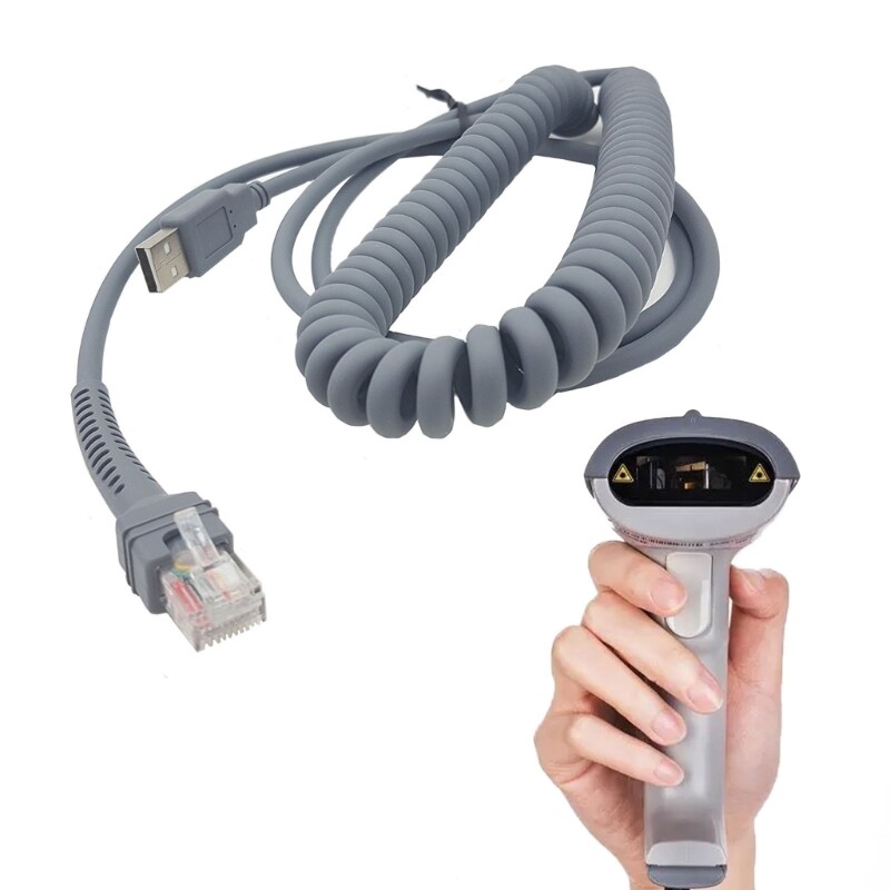 9ft Coiled USB Cable for Symbol LS2208AP LS1203 LS4208 LS4278 Barcode Scanner