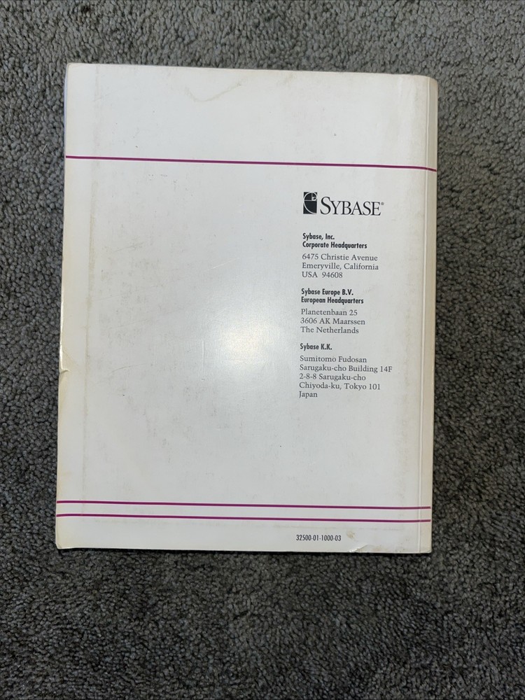 Vintage Sybase SQL Server System Administration Guide 1994, before SAP merge.