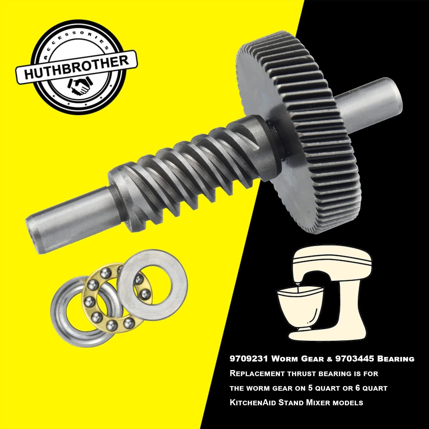 Worm Gear Kit Compatible with Kitchenaid 5QT&6QT 9709231 Replacement Gear Parts