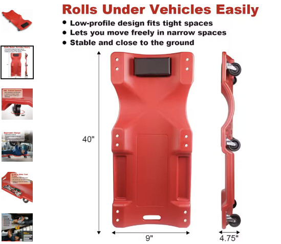 Mechanic Creeper - 40 Inch Rolling Garage Creeper