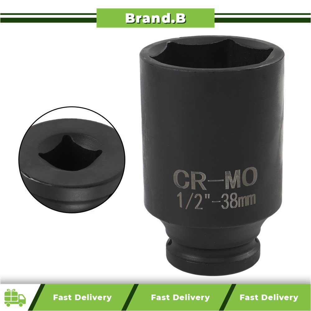 9PCS Deep Impact Socket Tool Kit 1/2" Drive Metric Axle Hub Nut Socket 29-38mm