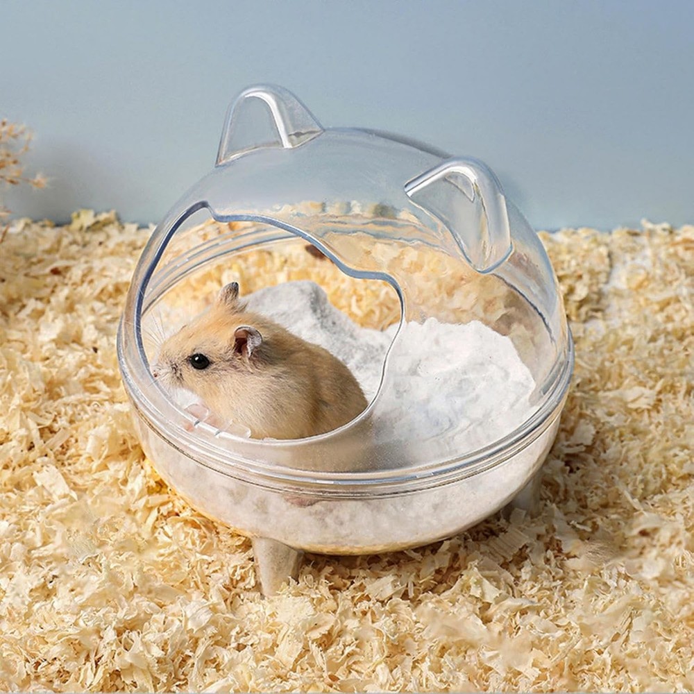 Dust-Proof Sand Bath Basin | Hamster Bathing Container for Small Pets