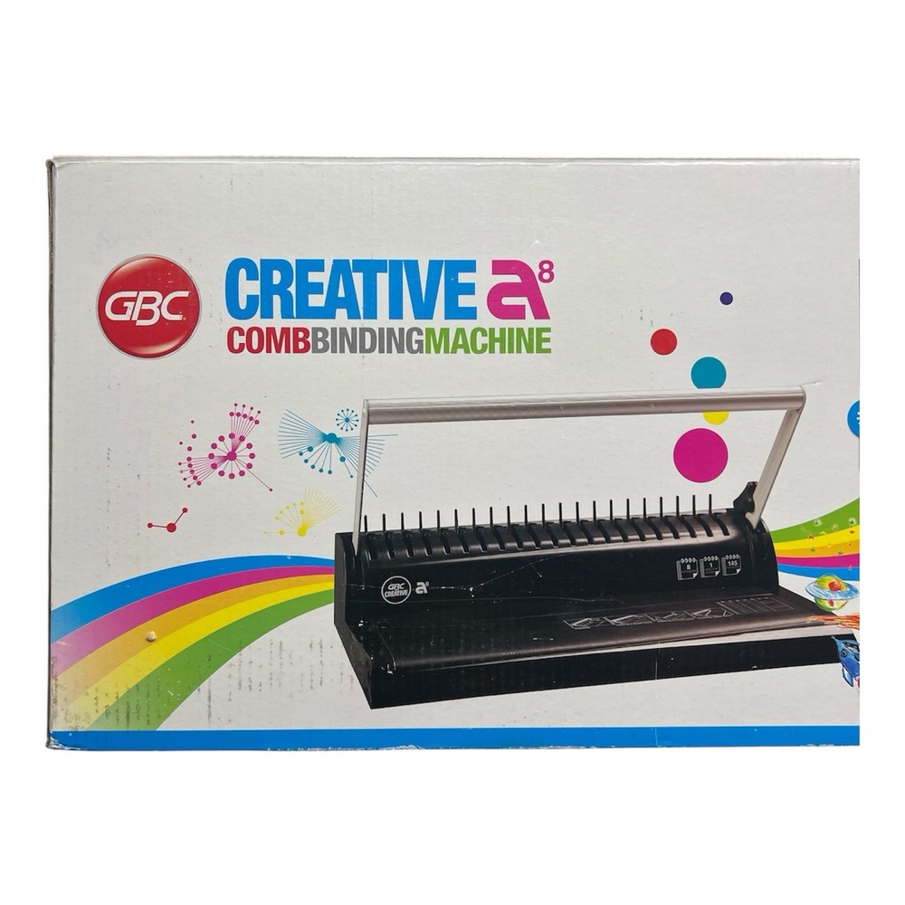 GBC Creative A8 Comb Binding Machine – Like New with Box – Binds 145 Sheets
