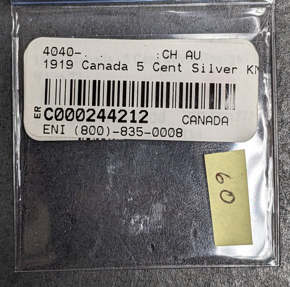 1919 Canada 5 Cent Silver George V