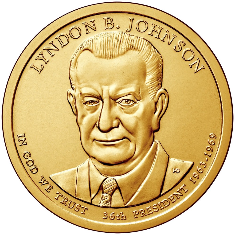 2015 D Lyndon Johnson Presidential Dollar From Mint Roll
