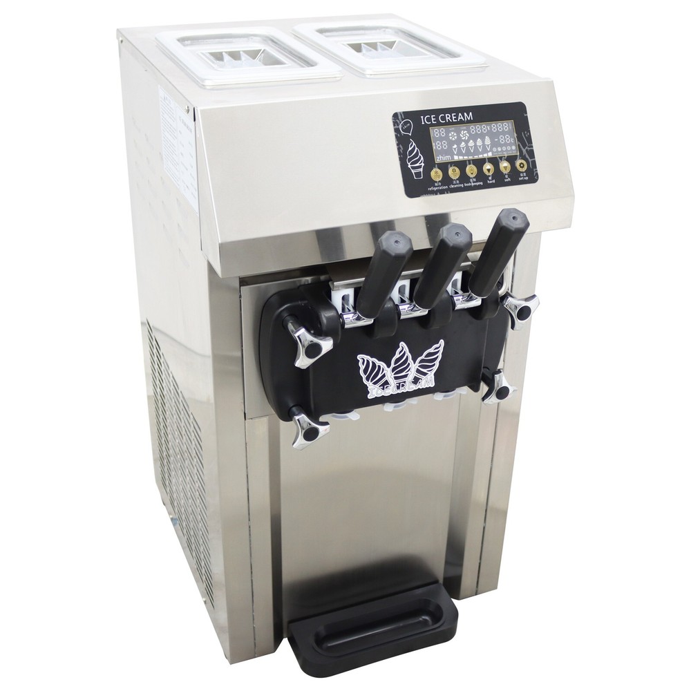 Automatic Soft Ice Cream Machine with Pre-cooling&Preservation Function 3Flavor