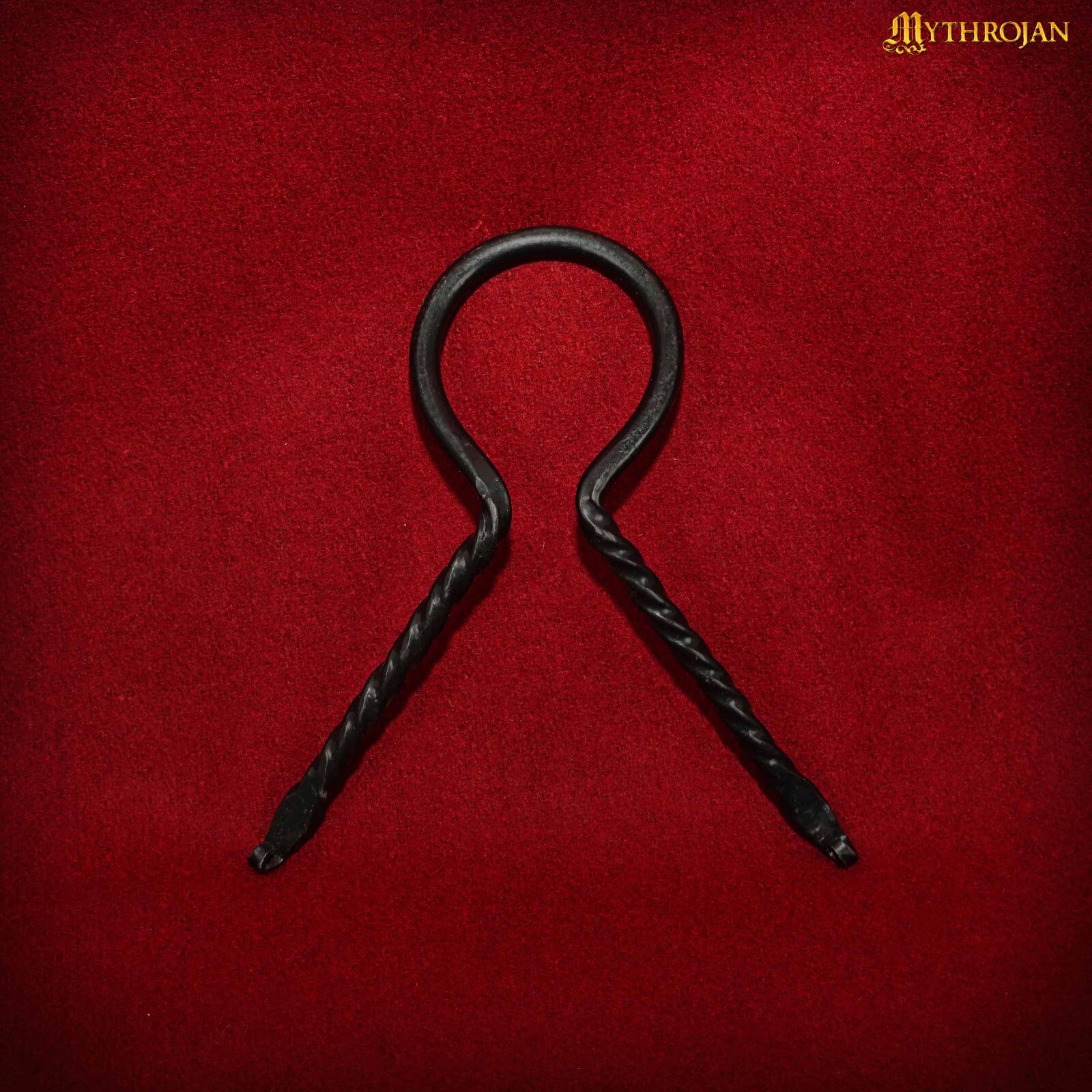 Hand Forged Twisted Iron Viking Drinking Horn Stand for Ale Beer Cup Rack Holder