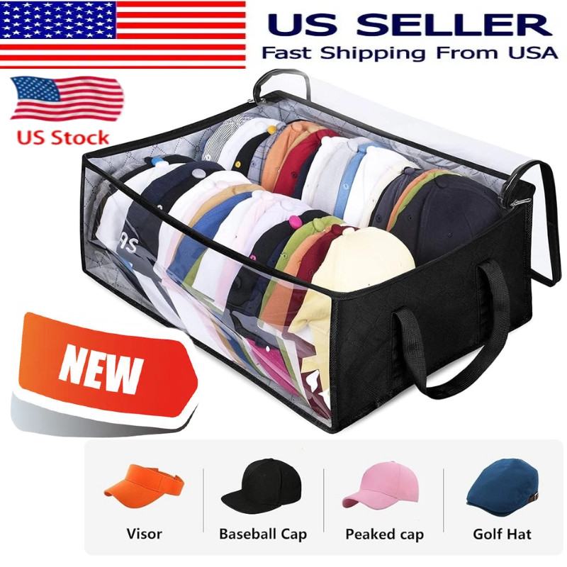 Hat Storage Dust Bag Baseball Hat Cap Organizer Clear Rack Zipper Cap Holder US~