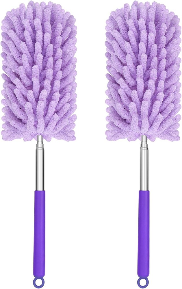 360° flexible handheld duster with extension rod, washable.
