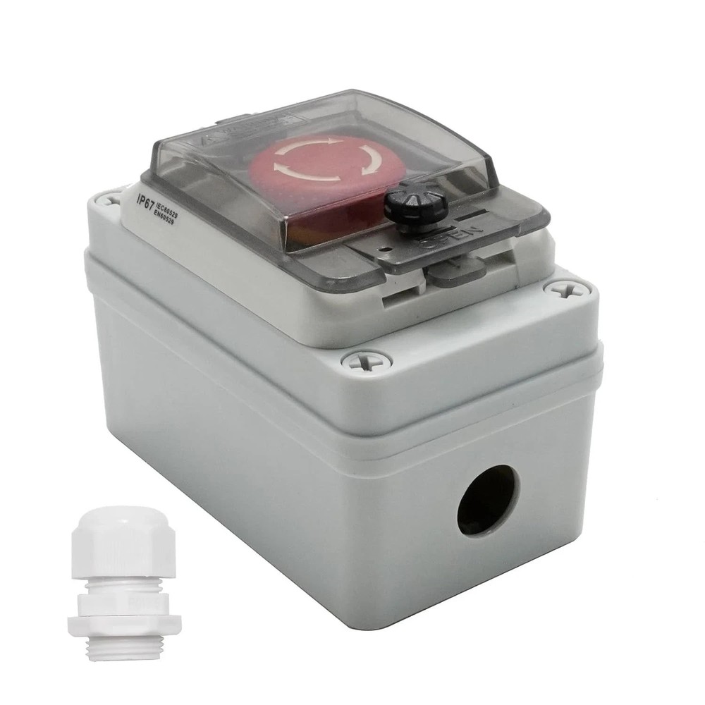 IP67 660V 10A Emergency Stop Button with Box, Emergency Shut off Switch E-Stop P