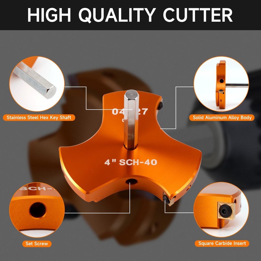 6 PCS Triple Blade PVC Pipe Reamer Kit Pipe Fitting Reamer Tool For Plumbing E4