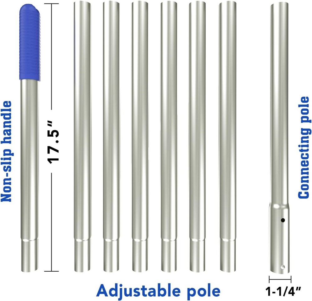 10.5ft Telescopic Pool Pole with Textured Grip for Maximum Stability and Control