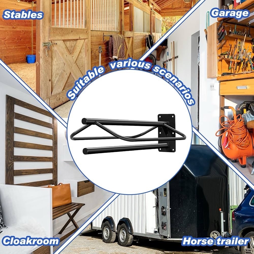 2 Pcs Saddle Rack Wall Mount Saddle Stand Pad Rack Horse Tack Storage