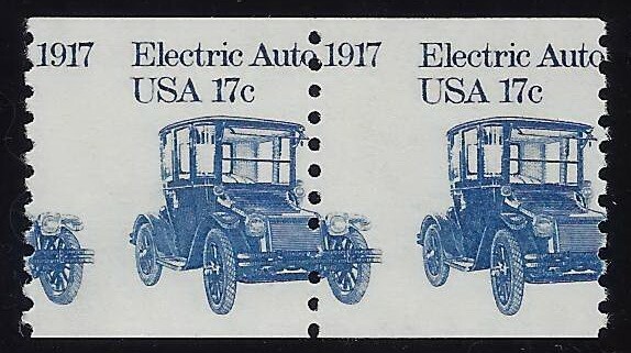 1906 - Misperf Error / EFO Pair 17c "Electric Auto" Mint NH (Stk7)