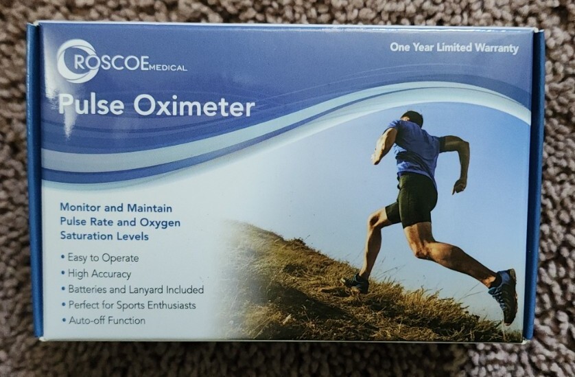 Roscoe Medical Finger Pulse Oximeter Oxygen Saturation Monitor New