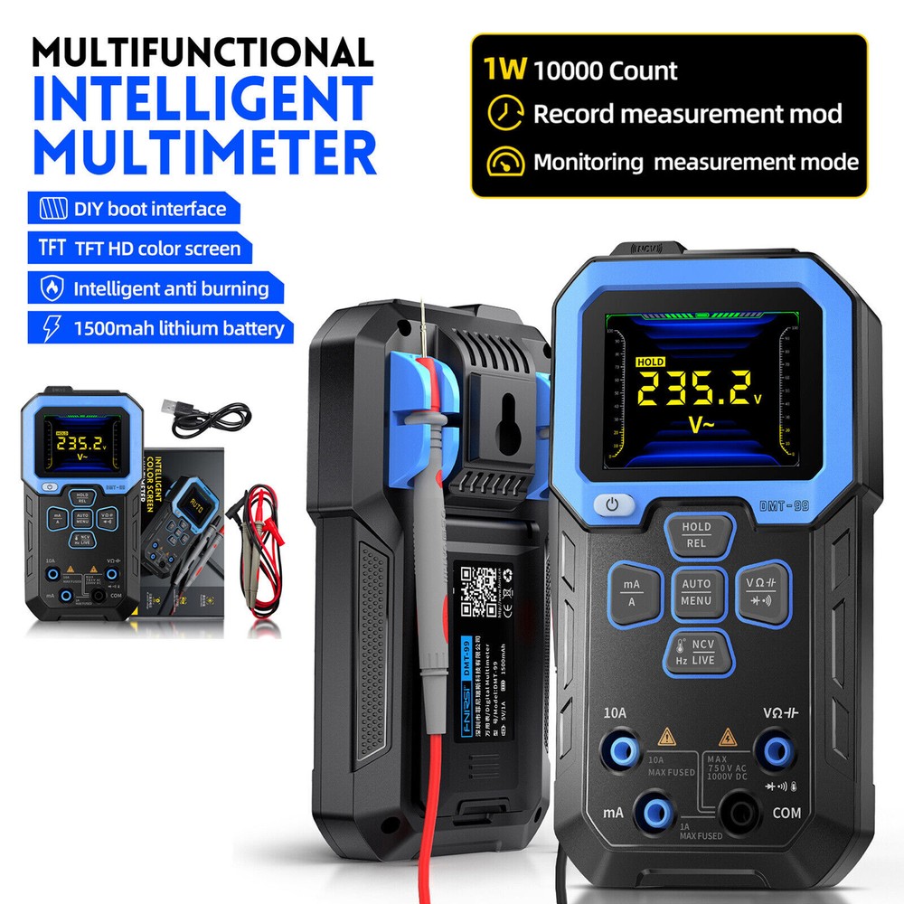 2.4" DMT-99 Digital Multimeter DC AC Auto-Range Current Voltage 10000 Counts
