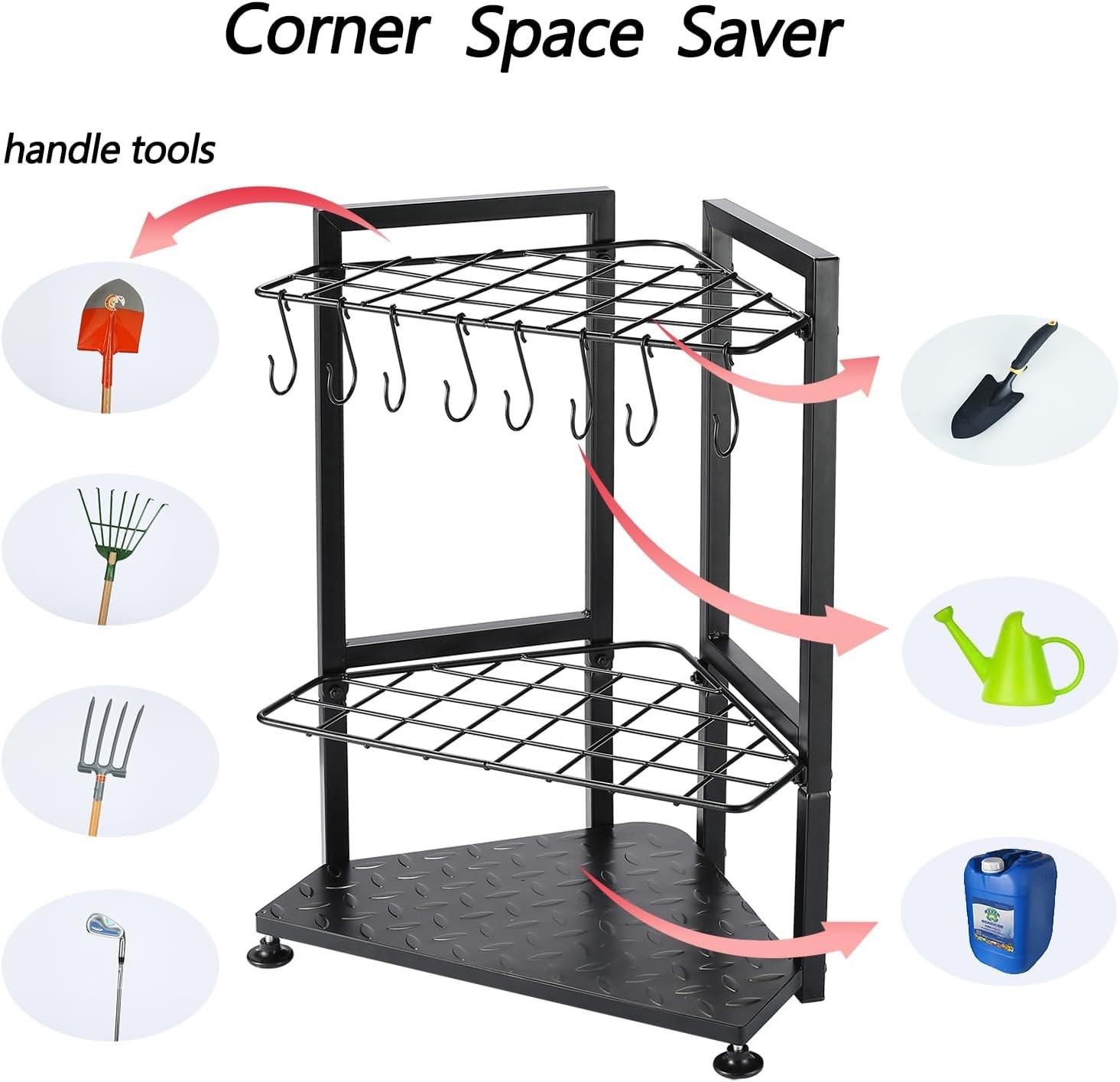 Garden Tool Organizer Heavy Duty,Yard Tool Tower Rack,Garage Storage Organizatio
