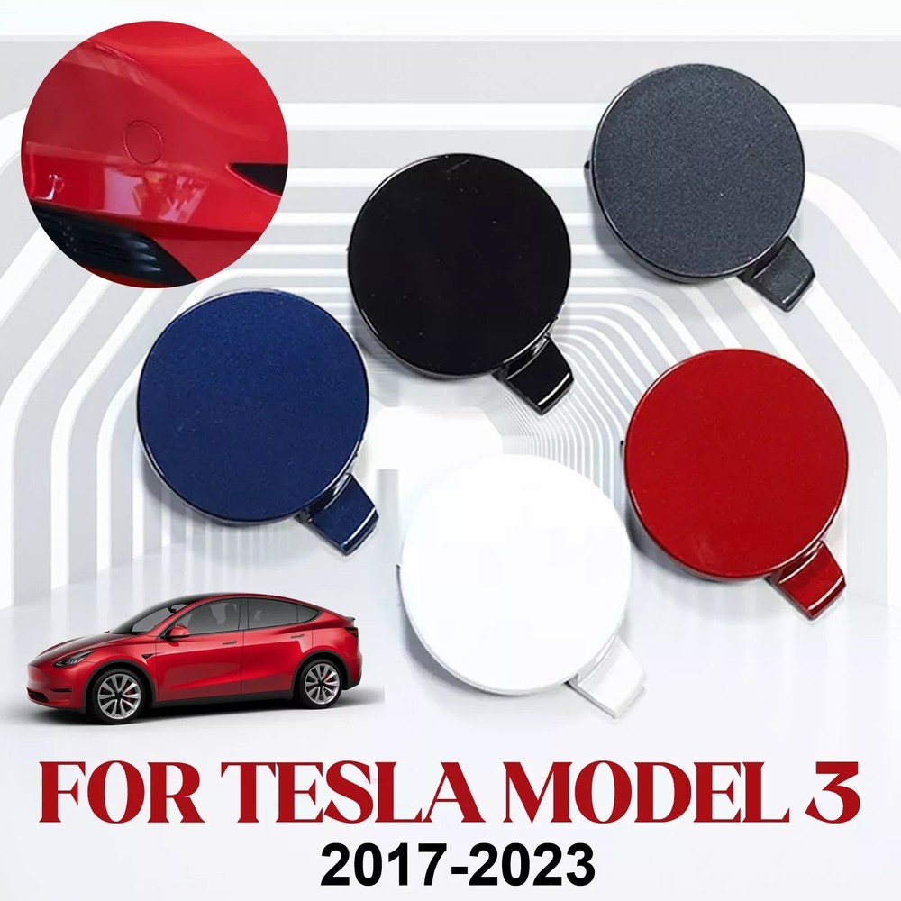 Front Bumper Tow Hook Cover Towing Hook Cover Cap For 2017-2023 Tesla Model 3