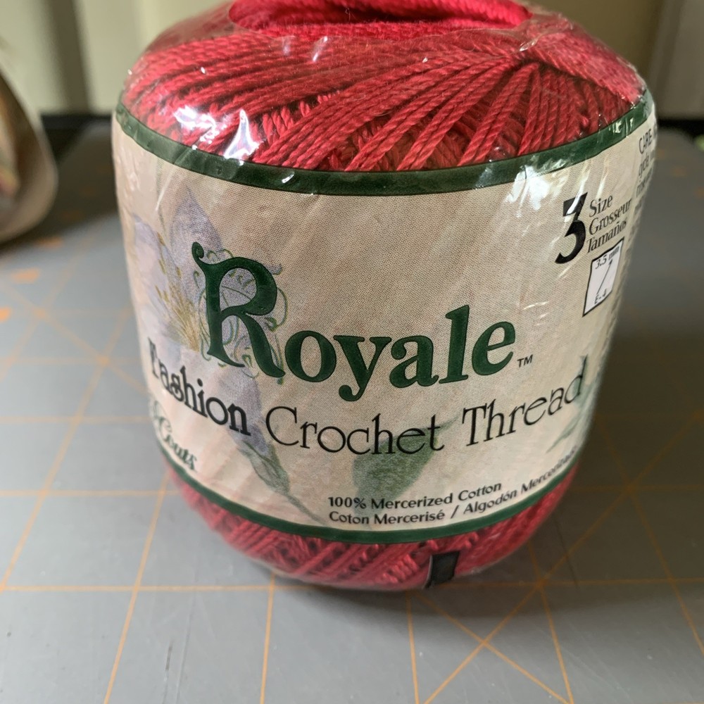 Royal- Crochet Thread Size 3 Scarlett Red 150 yards