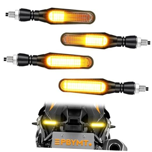 Flowing LED Motorcycle Turn Signals 1V Super Bright Universal Sequential 2pc