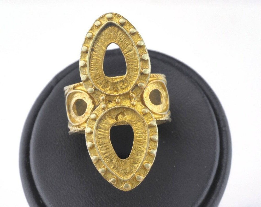 Ring Adjustable Ring Bezel Raw brass (18.5mm 8.5US inner size - Adjustable )2685