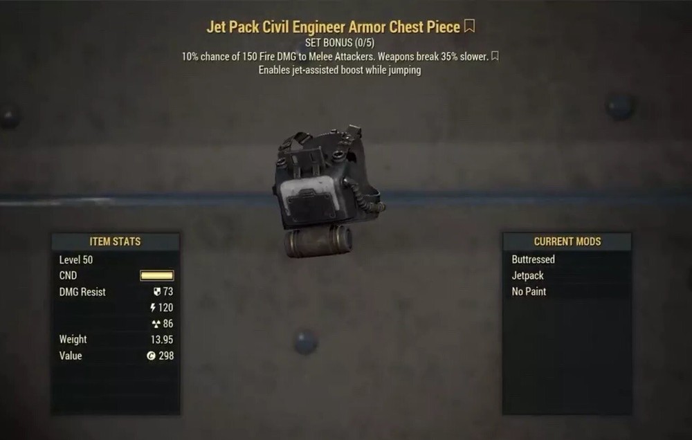 (Xbox) Civil Engineer Armor With Jet pack - Full Set Fully Modded