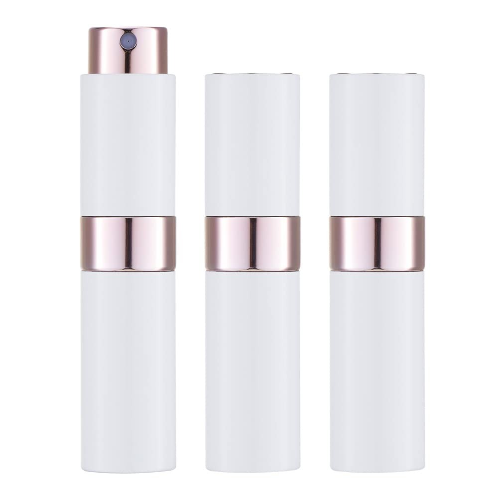 LISAPACK 8ml Travel Portable Empty Perfume Atomizer Spray Bottles 3Pack White