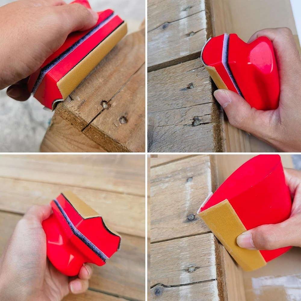 16-Piece Contoured Profile Hand Sanding Block Set with Hook and Loop I