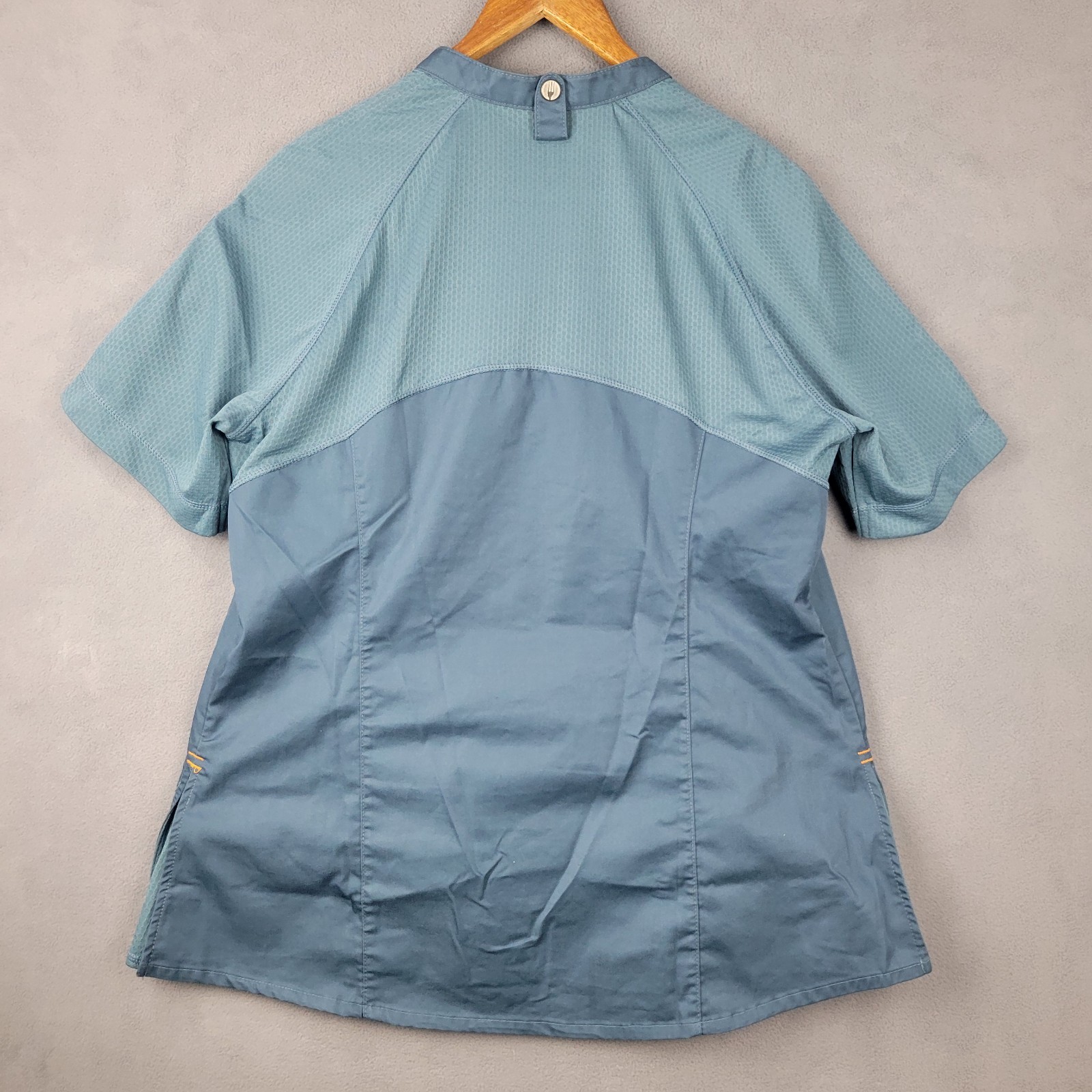 Chef Works Varkala Chef Coat Unisex Large Teal Innovasian Off Set Zipper Front
