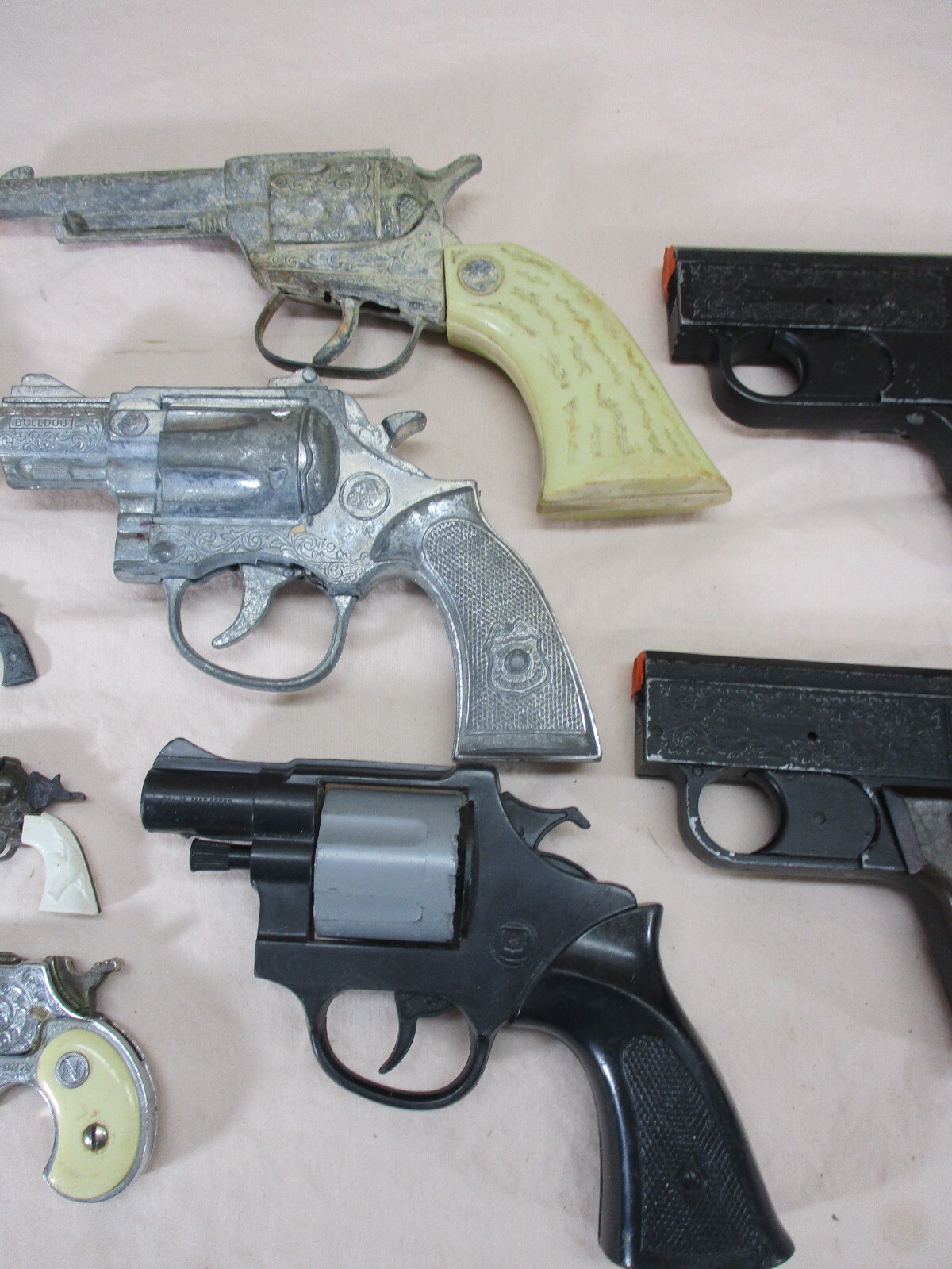 Vintage Die Cast, Metal & Plastic Toy Cap Guns Lot