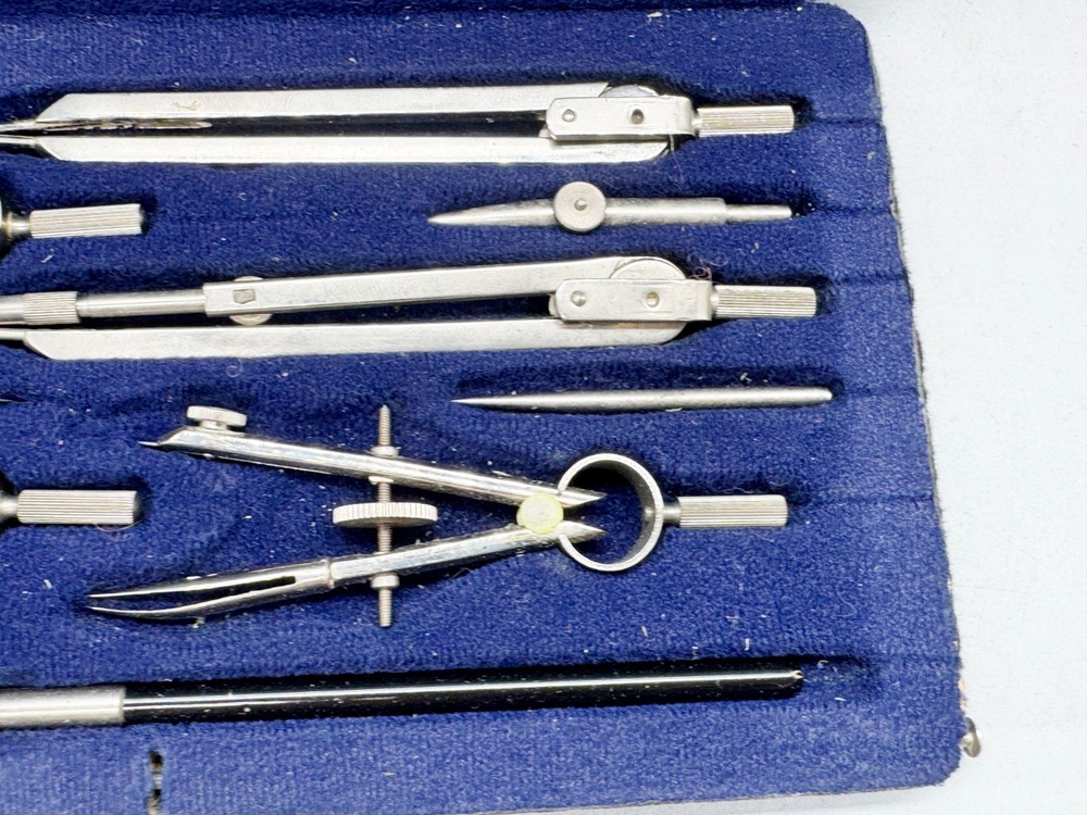 VINTAGE ECO BRA DRAFTING COMPASS SET IN CASE TECHNICAL DRAWING INSTRUMENT KIT