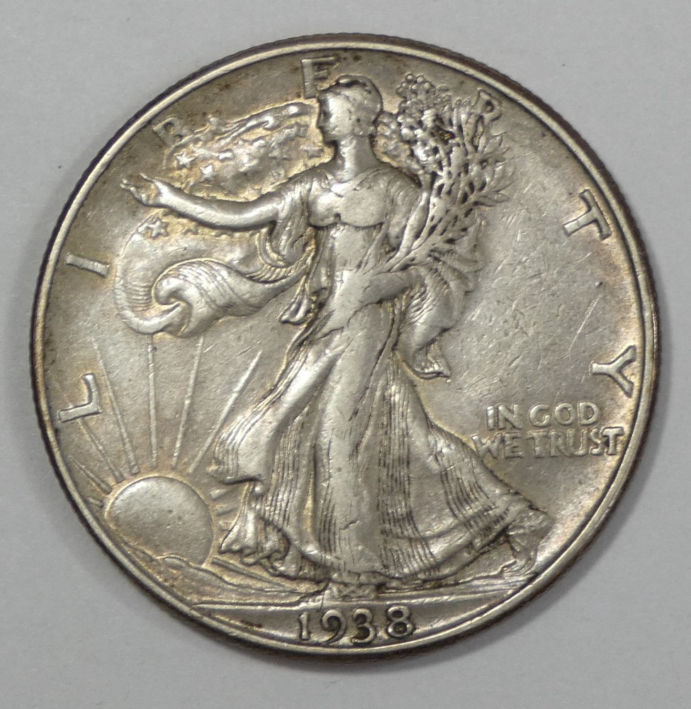 1938-D Walking Liberty Half Dollar EXTRA FINE Silver 50c