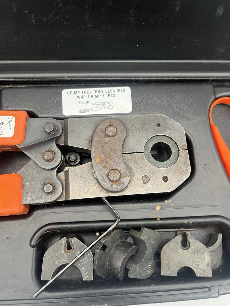 SharkBite 23100 Multi-Head 5000 lbs Force 3/8" to 1" PEX Crimp Ring Tool Kit