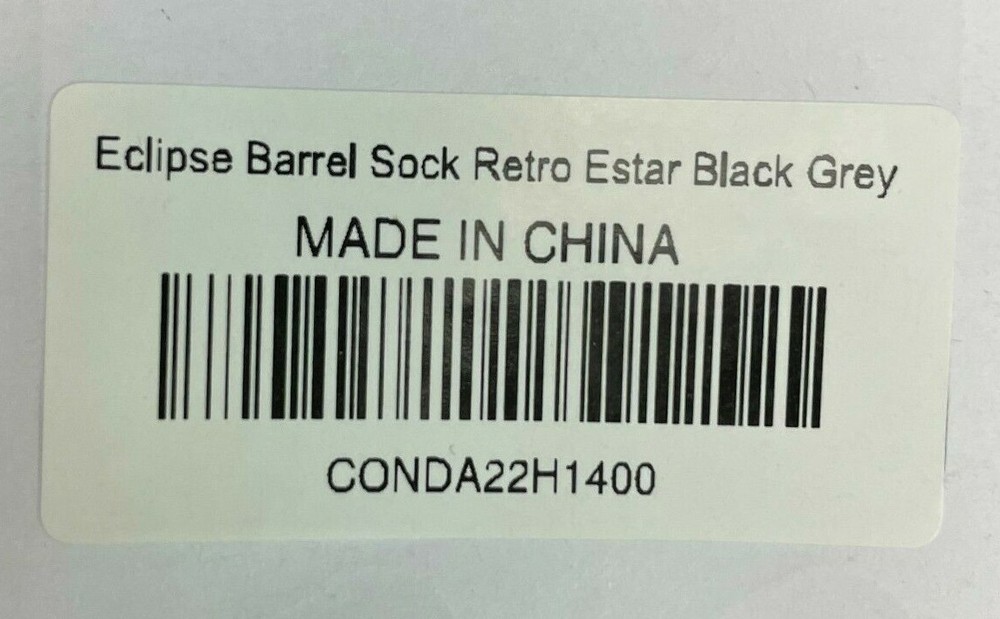 NEW Planet Eclipse Barrel Sock - Retro EStar Black/Grey